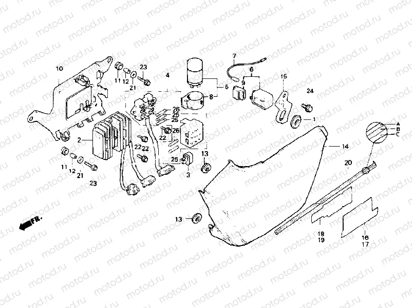 Left side cover/Rectifier/Fuse