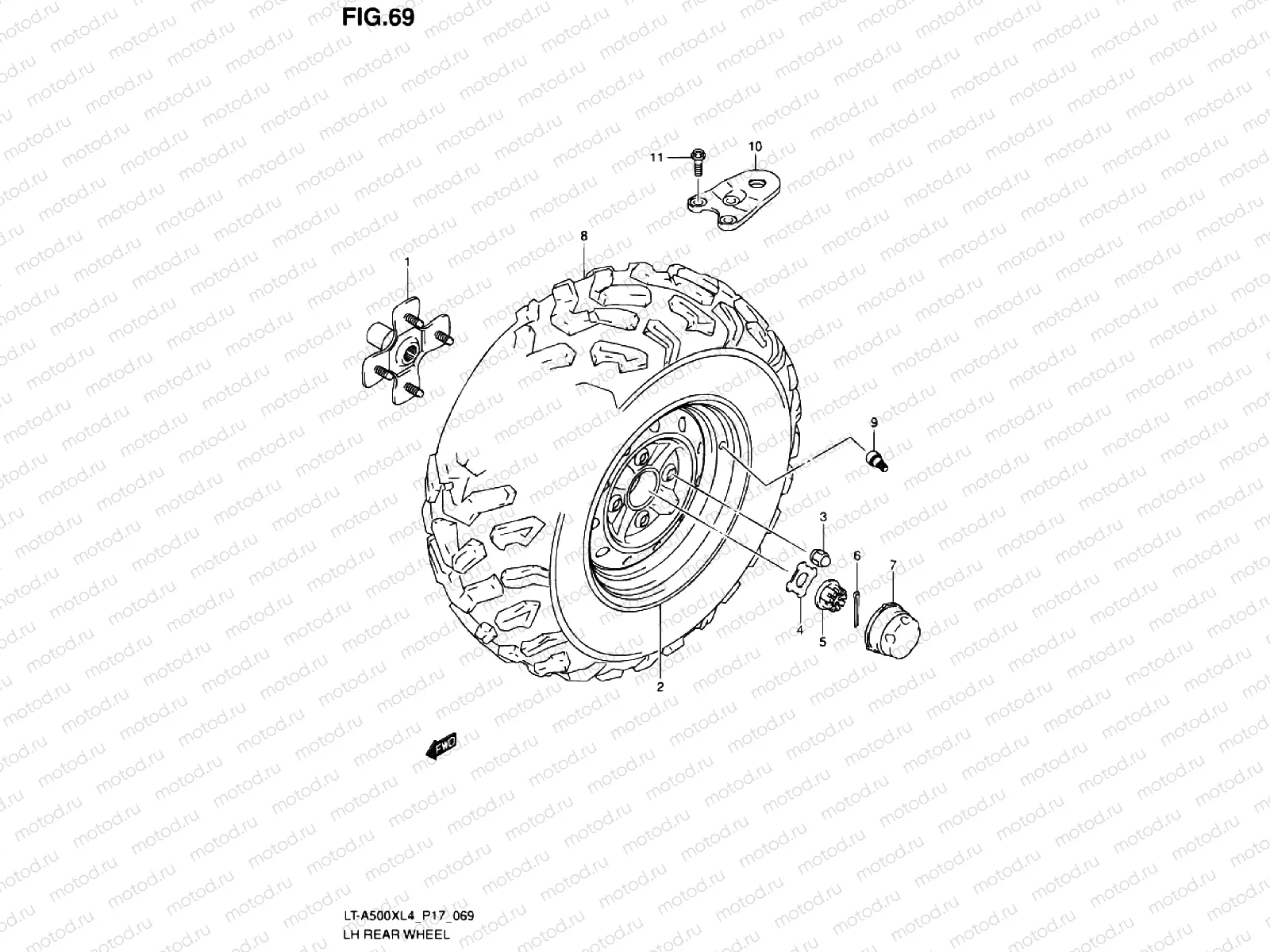 LH REAR WHEEL (LT-A500XZL4 P17)