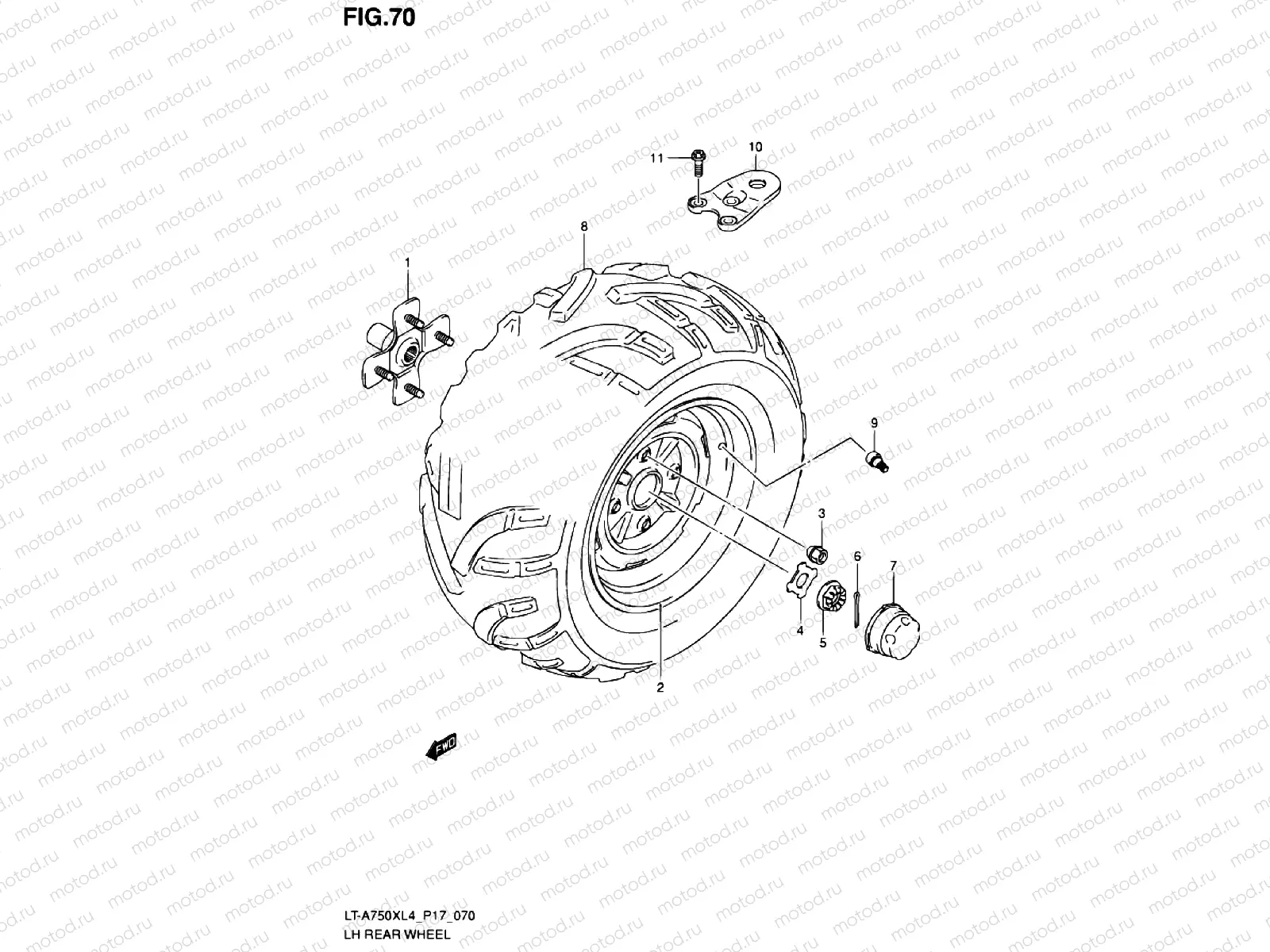 LH REAR WHEEL (LT-A750XZL4 P17)