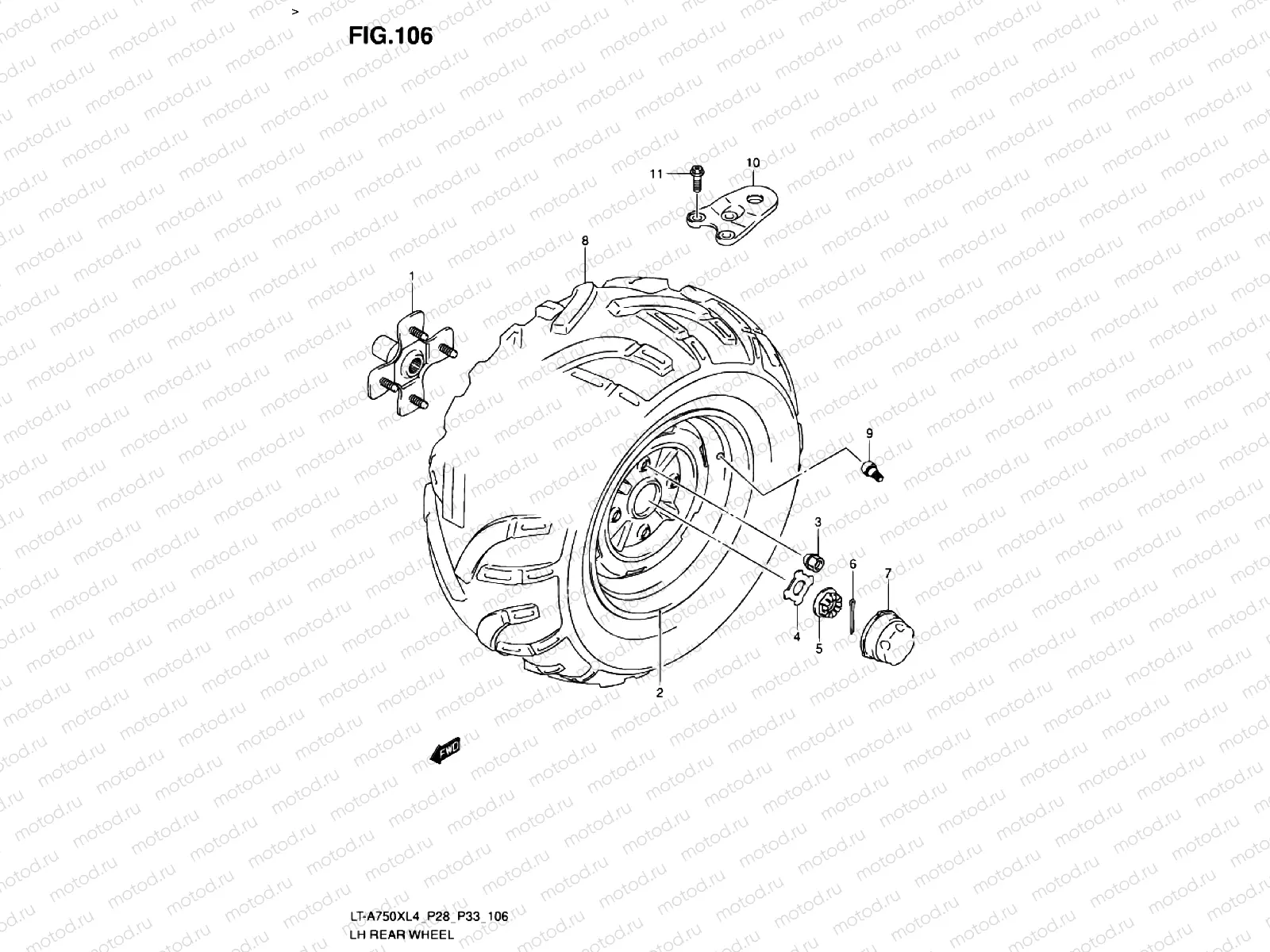 LH REAR WHEEL (LT-A750XZL4 P28)