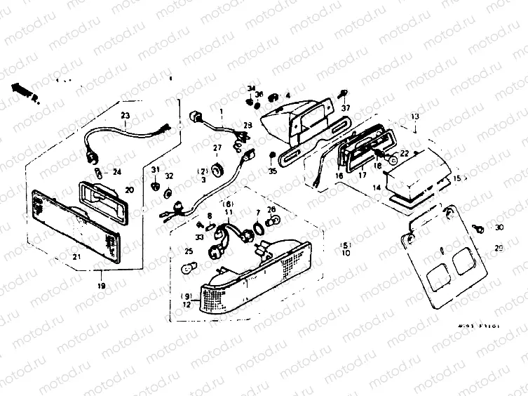 License light - Rear combination light