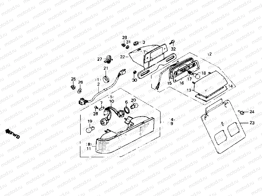 License light - Rear combination light