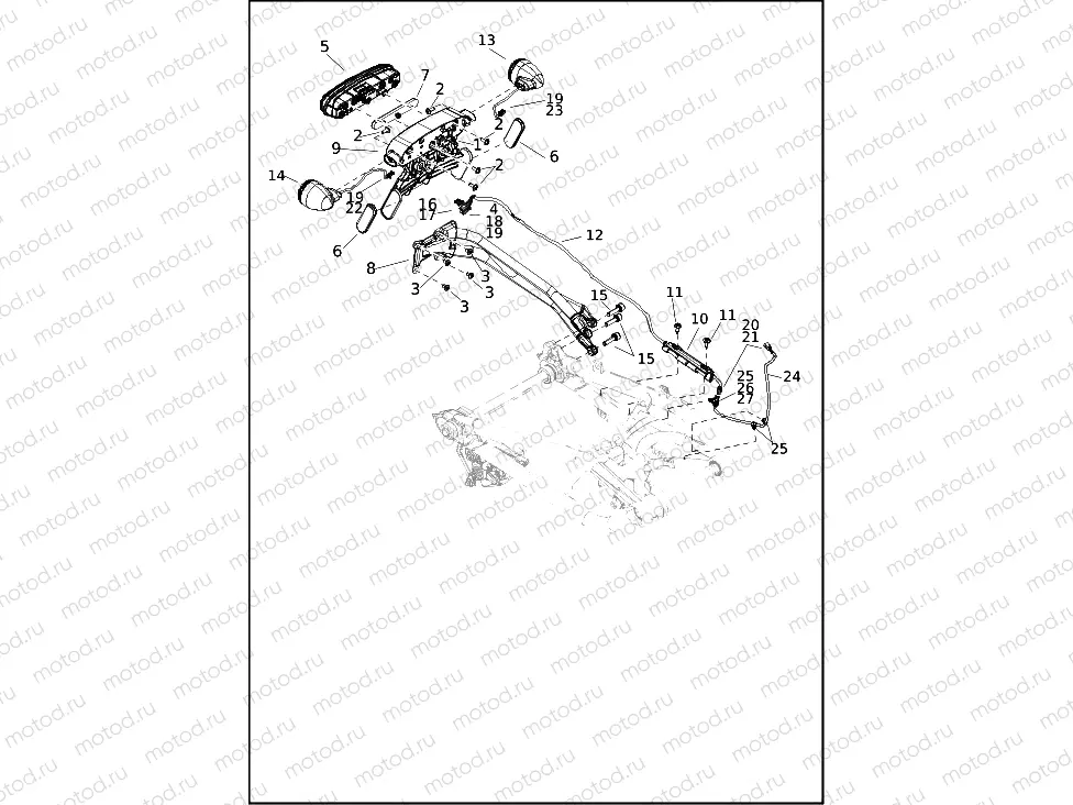 LICENSE PLATE BRACKET AND TURN SIGNALS, REAR
