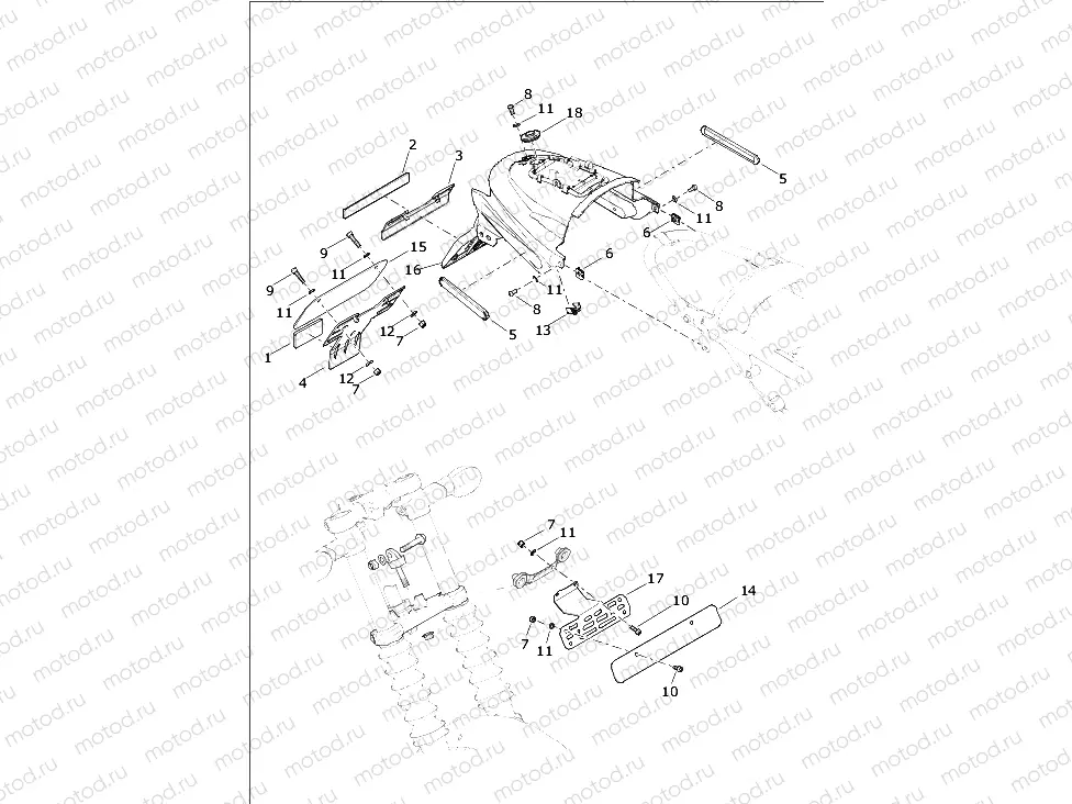 LICENSE PLATE BRACKETS - XG500, XG750