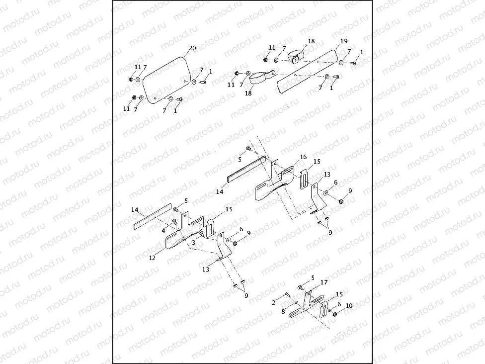 LICENSE PLATE BRACKETS - XL883L, XL1200C, XL1200CA, XL1200CB, XL1200CP, XL1200T