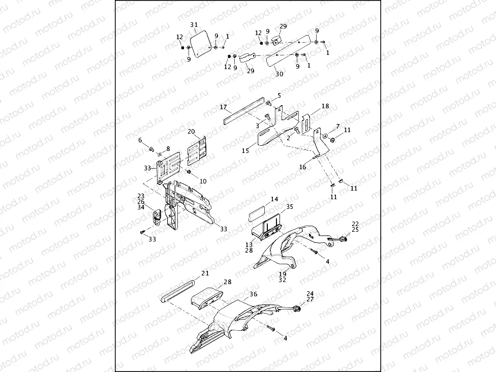 LICENSE PLATE BRACKETS - XL883N, XL1200CX, XL1200X