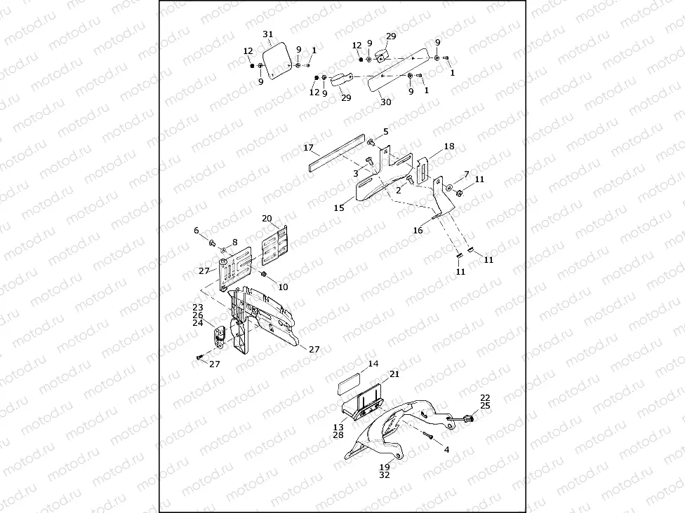 LICENSE PLATE BRACKETS - XL883N, XL1200NS, XL1200X, XL1200XS, 1200X ANX