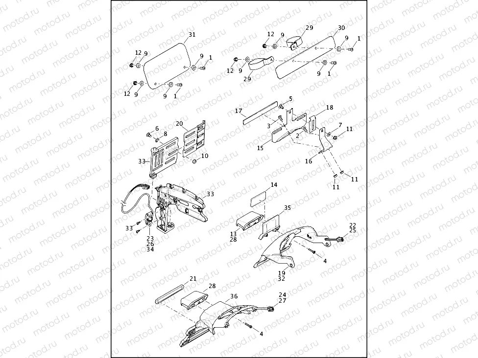 LICENSE PLATE BRACKETS - XL883N, XL1200V, XL1200CX, XL1200X