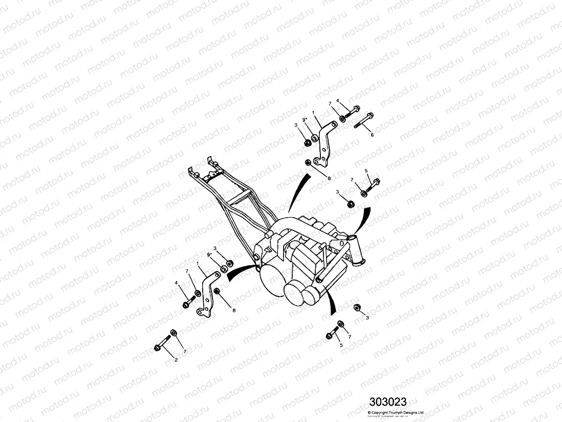Linkage Carrier, Engine Mounting Bolts