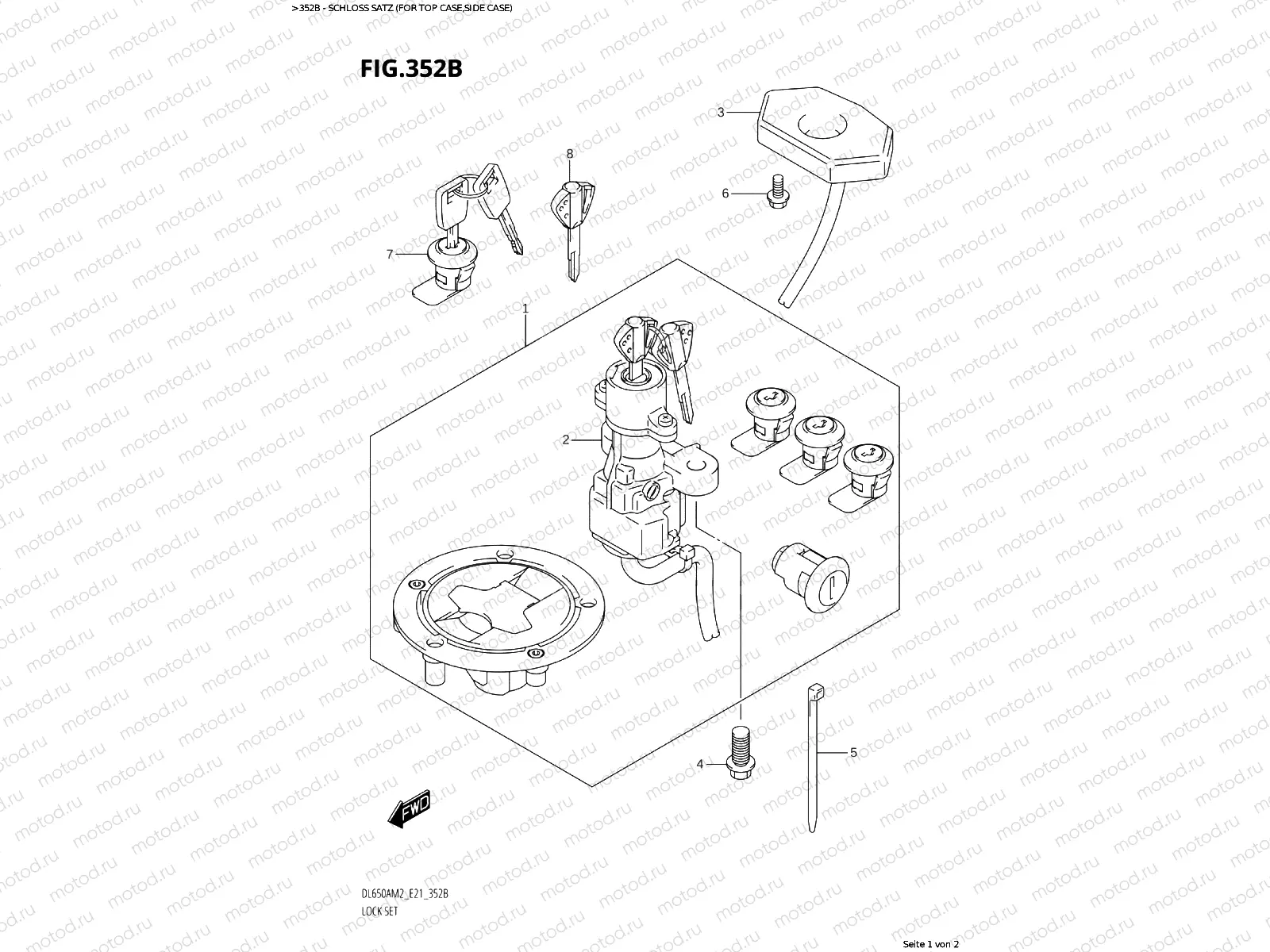 LOCK SET (For top case and side cases)