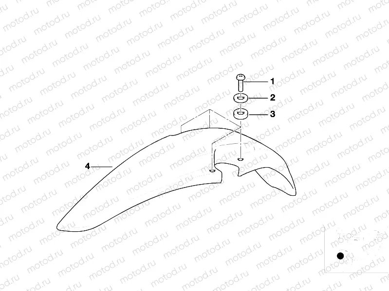 Low front mudguard mounting parts