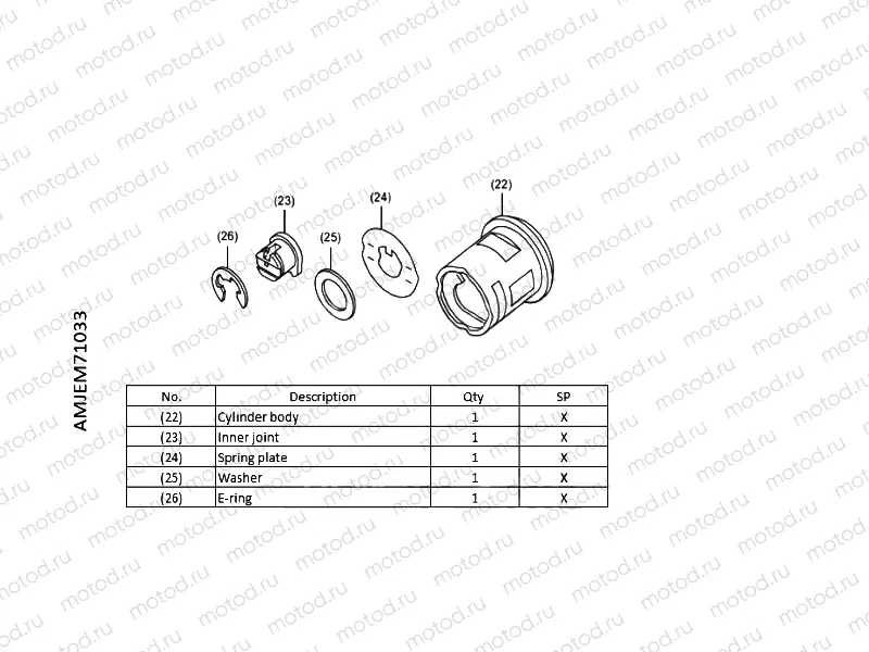 M71-22-03 KIT,1KEY BODY PARTS WAVE