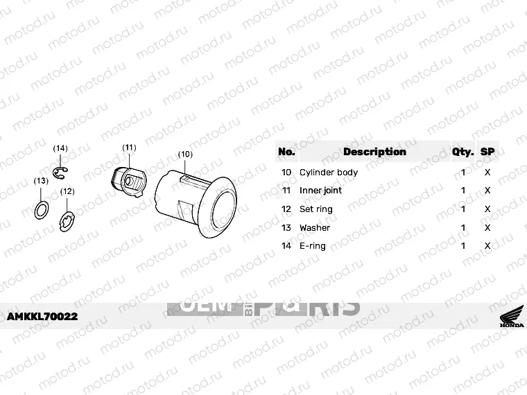 M71-23-23 KIT,CYLN SET 1KEY TYPE1 T2.3