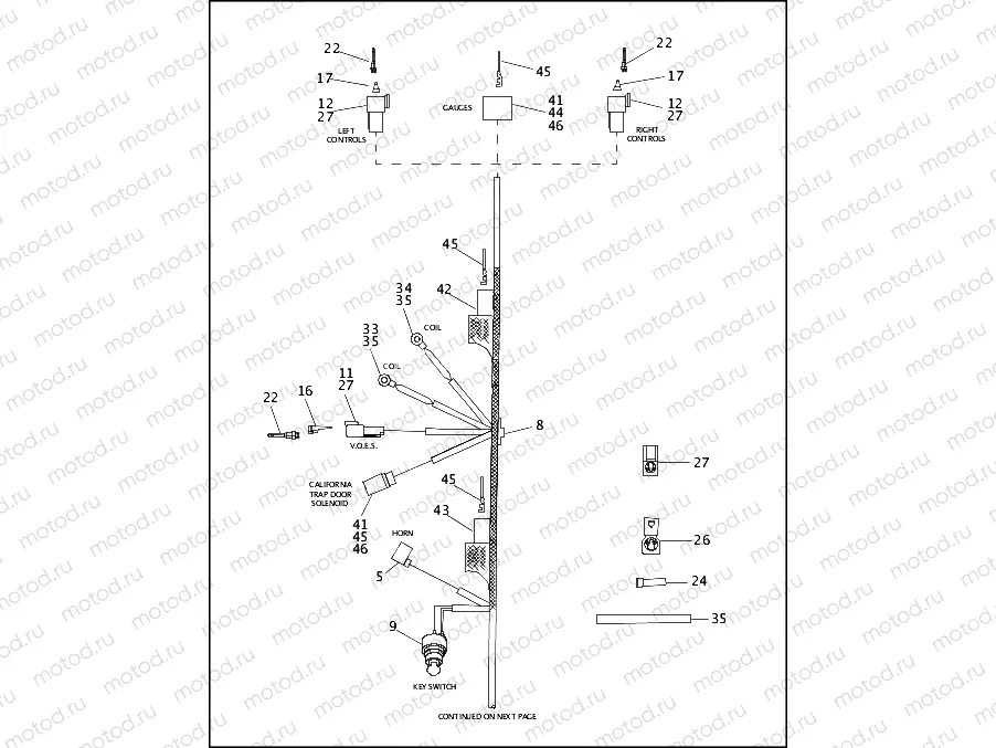 MAIN WIRING HARNESS - 1200 CUSTOM (1 OF 2)