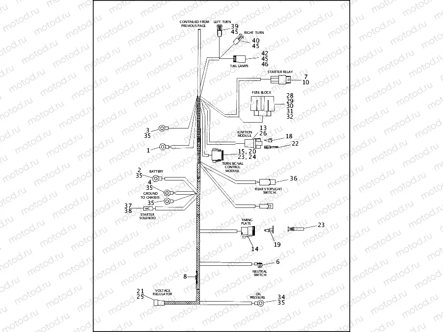 MAIN WIRING HARNESS - 1200 CUSTOM (2 OF 2)