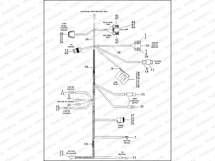 MAIN WIRING HARNESS - 1200 CUSTOM (2 OF 2)