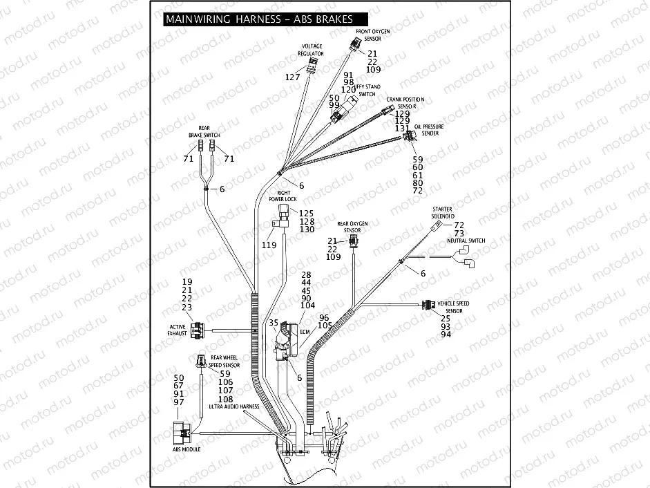 MAIN WIRING HARNESS - ABS BRAKES (CONTINUED)