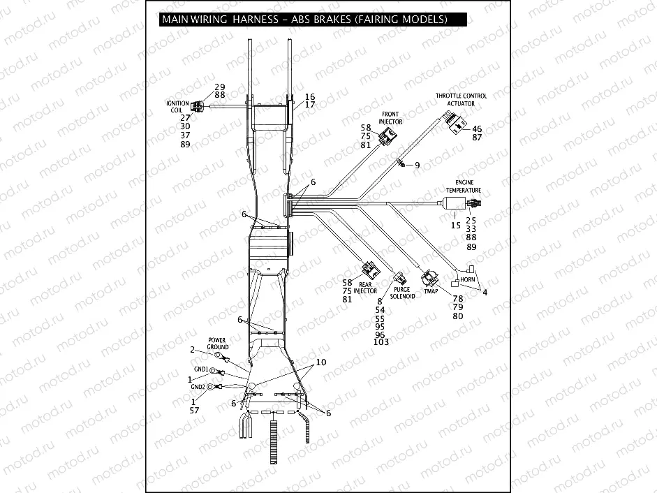 MAIN WIRING HARNESS - ABS BRAKES (FAIRING MODELS) (2 OF 5)