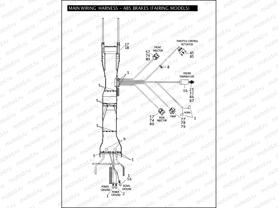 MAIN WIRING HARNESS - ABS BRAKES (FAIRING MODELS) (2 OF 5)