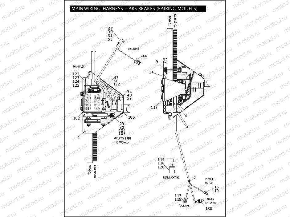 MAIN WIRING HARNESS - ABS BRAKES (FAIRING MODELS) (4 OF 5)