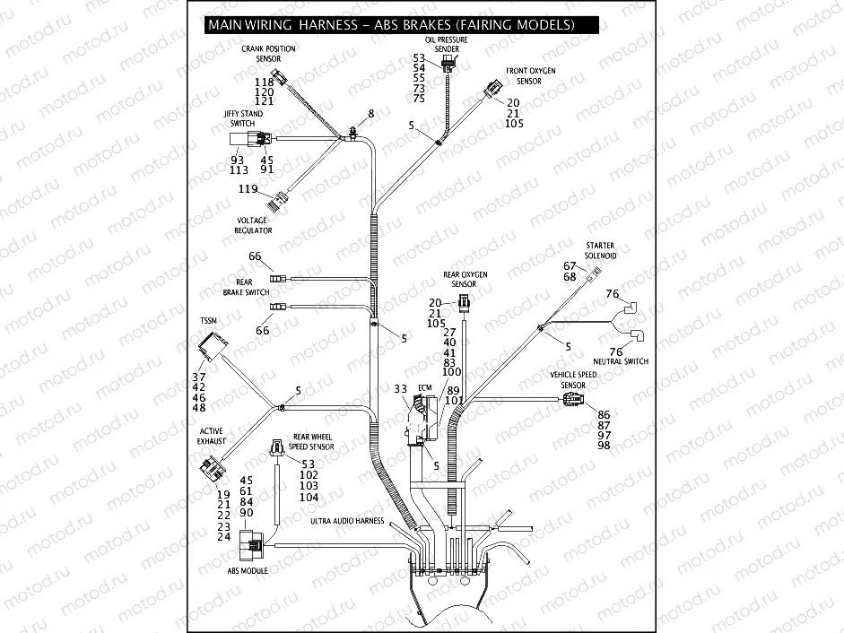 MAIN WIRING HARNESS - ABS BRAKES (FAIRING MODELS) (5 OF 5)