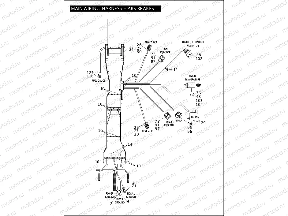 MAIN WIRING HARNESS - ABS BRAKES - FLHP & FLHPE (2 OF 5)