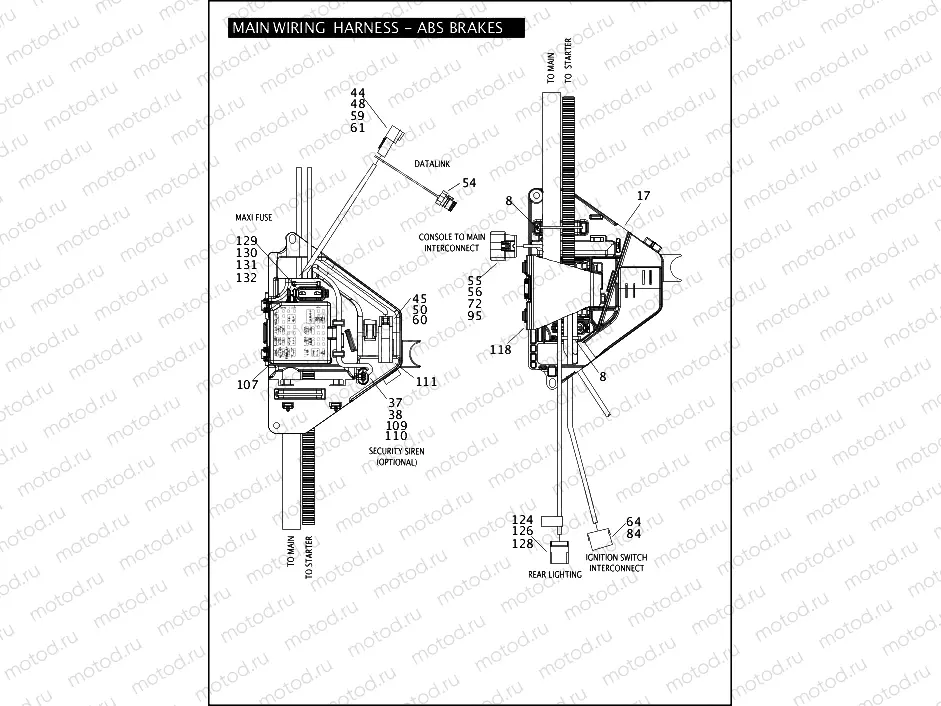 MAIN WIRING HARNESS - ABS BRAKES - FLHP & FLHPE (4 OF 5)