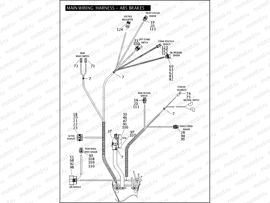 MAIN WIRING HARNESS - ABS BRAKES - FLHTP (CONTINUED)