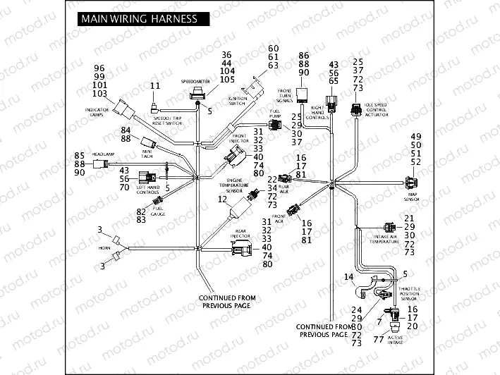 MAIN WIRING HARNESS (CONTINUED)