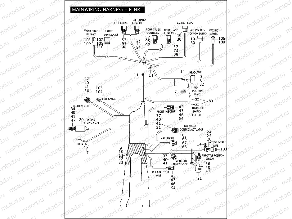 MAIN WIRING HARNESS - FLHR (1 OF 4)
