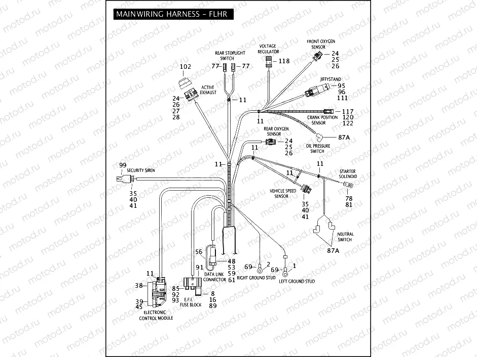 MAIN WIRING HARNESS - FLHR (2 OF 4)