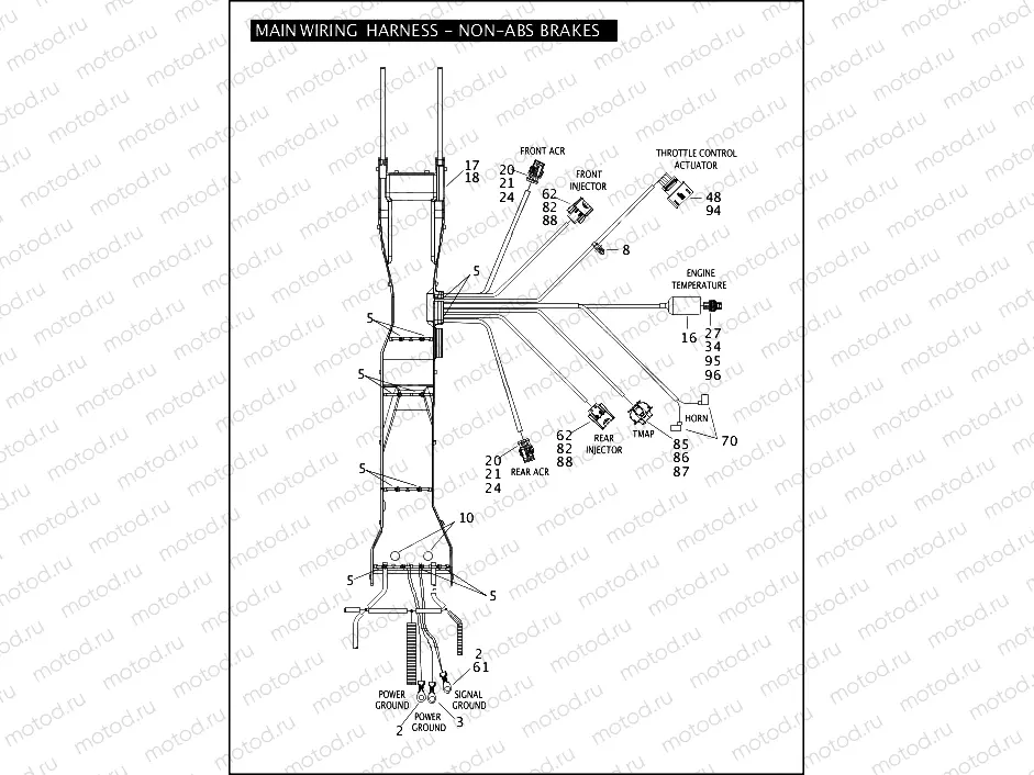 MAIN WIRING HARNESS - NON-ABS BRAKES - FLHTP (2 OF 5)
