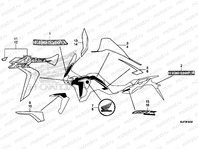 MARK / EMBLEM (CRF COLOR) (R334B)