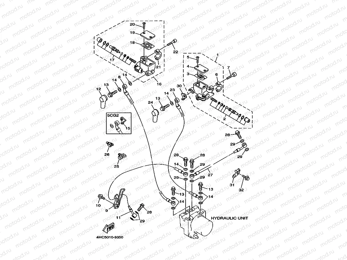 Master cylinder 2 (5CG2, 4)