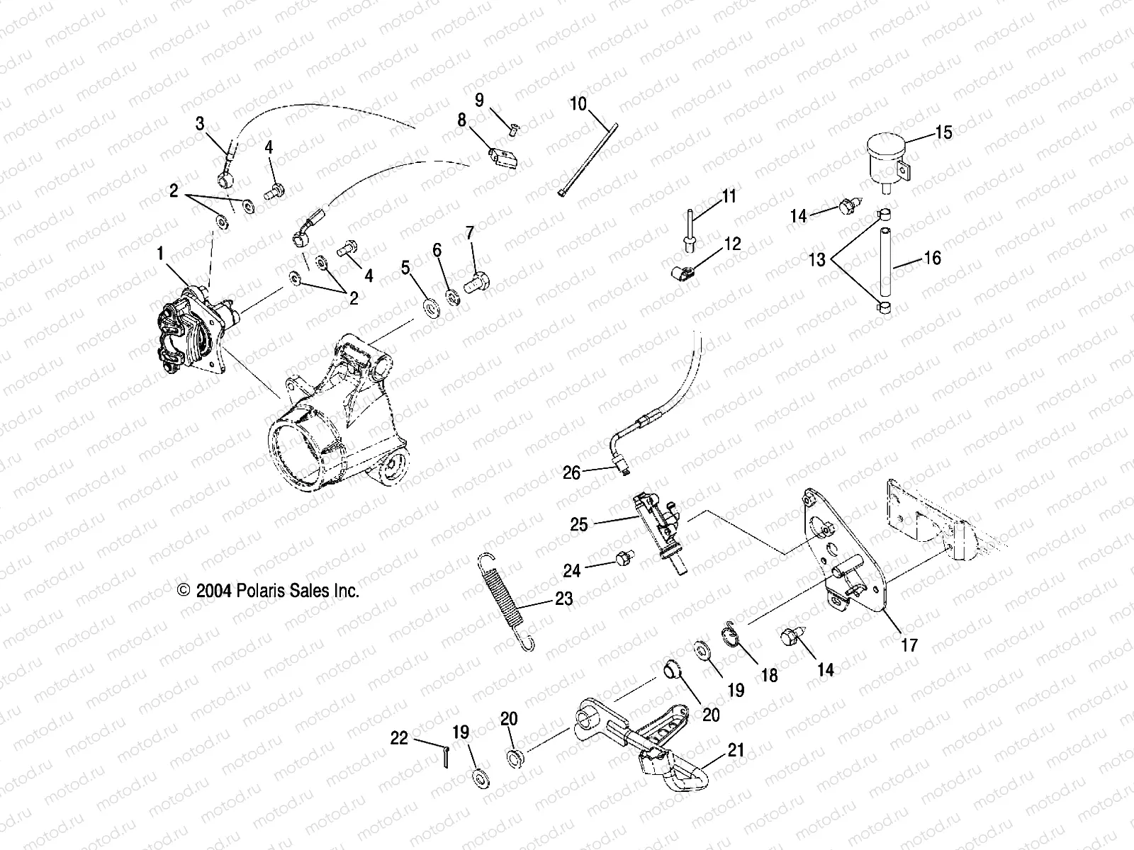 MASTER CYLINDER | MASTER CYLINDER, REAR and FOOT PEDAL - A05MH68AP (4999609960B10)