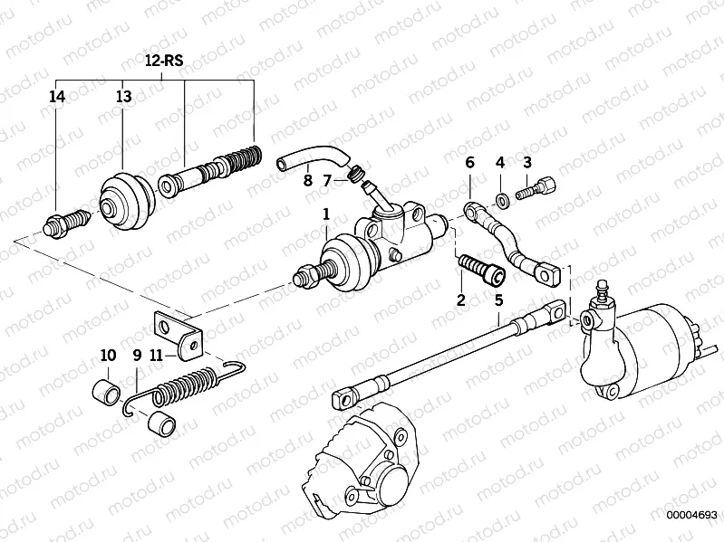 Master cylinder/ABS rear