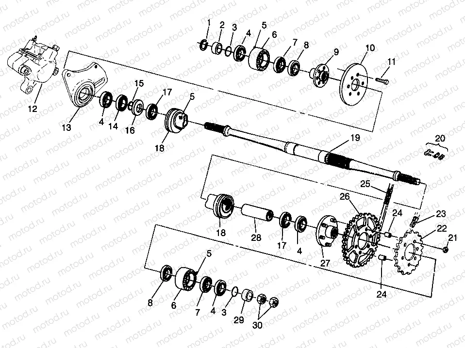 MIDDLE DRIVE 6X6 400L W968740 and 6X6 400L Norwegian N968740 (4935963596C003) | MIDDLE DRIVE 6X6 400L W968740 and 6X6 400L Norwegian N968740 (4935963596C003)