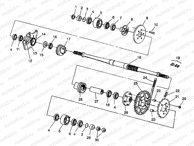 MIDDLE DRIVE ASSEMBLY 6X6 350L S938739 (4924362436024A) | MIDDLE DRIVE ASSEMBLY 6X6 350L S938739 (4924362436024A)