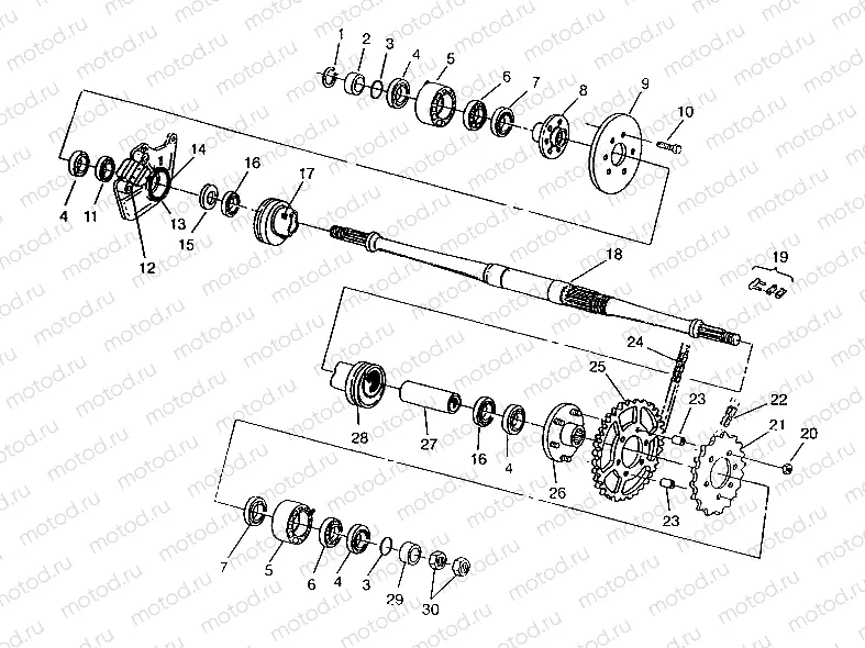 MIDDLE DRIVE ASSEMBLY 6x6 400L | MIDDLE DRIVE ASSEMBLY 6x6 400L, SWEDISH S948740 and  NORWEGIAN N948740 (4926812681025A)