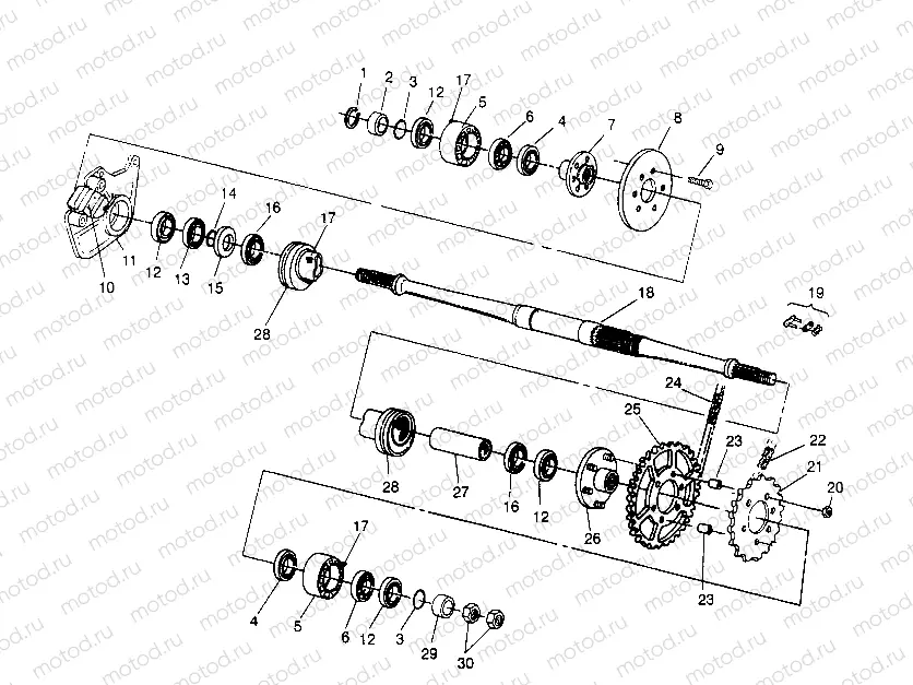 MIDDLE DRIVE ASSEMBLY 6x6 400L W948740 (4926802680B014) | MIDDLE DRIVE ASSEMBLY 6x6 400L W948740 (4926802680B014)
