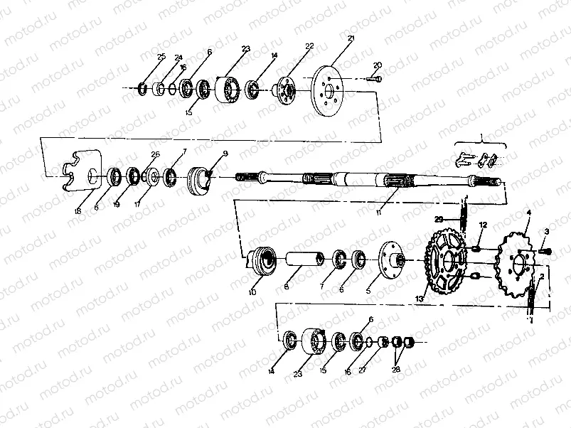 MIDDLE DRIVE ASSEMBLY  6X6 UPDATED 2-91 (4919811981027A) | MIDDLE DRIVE ASSEMBLY  6X6 UPDATED 2-91 (4919811981027A)