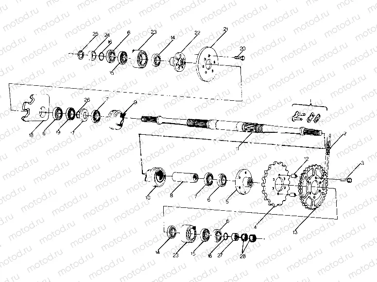 MIDDLE DRIVE ASSEMBLY BIG  BOSS 4X6 (4919801980025A) | MIDDLE DRIVE ASSEMBLY BIG  BOSS 4X6 (4919801980025A)