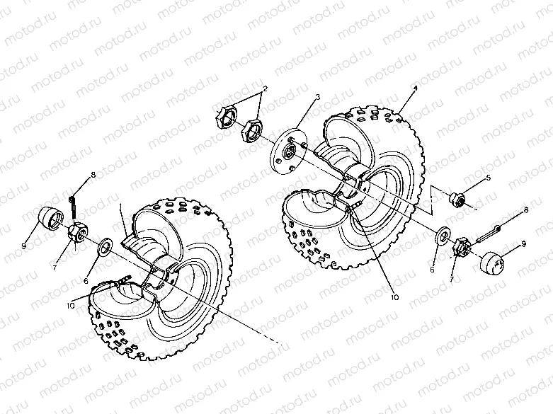 MIDDLE WHEEL ASSEMBLY 250 6x6 / W928727 (4922842284041A) | MIDDLE WHEEL ASSEMBLY 250 6x6 / W928727 (4922842284041A)