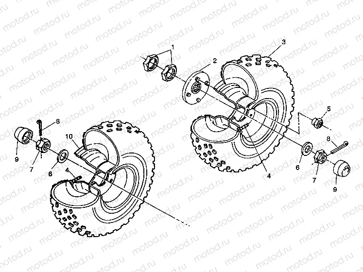 MIDDLE WHEEL ASSEMBLY 6X6 350L S938739 (4924362436027A) | MIDDLE WHEEL ASSEMBLY 6X6 350L S938739 (4924362436027A)