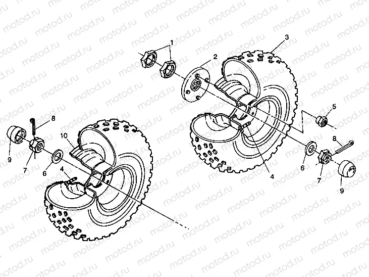 MIDDLE WHEEL ASSEMBLY 6X6 350L W938739 (4924062406027A) | MIDDLE WHEEL ASSEMBLY 6X6 350L W938739 (4924062406027A)