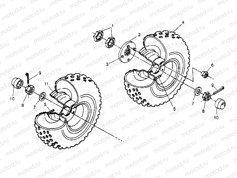 MIDDLE WHEEL ASSEMBLY 6x6 400L W948740 (4926802680C003) | MIDDLE WHEEL ASSEMBLY 6x6 400L W948740 (4926802680C003)