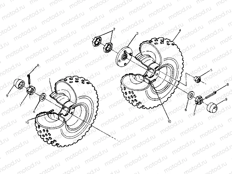 MIDDLE WHEEL ASSEMBLY BIG BOSS 4X6 (4919801980020A) | MIDDLE WHEEL ASSEMBLY BIG BOSS 4X6 (4919801980020A)
