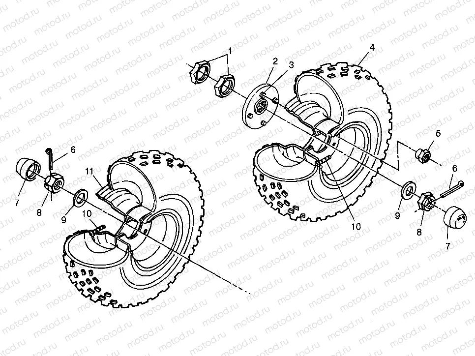 MIDDLE WHEEL BIG BOSS 6X6 400L W97AE38A (4940814081C004) | MIDDLE WHEEL BIG BOSS 6X6 400L W97AE38A (4940814081C004)