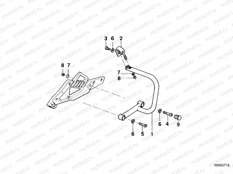 Mounting parts f rear protection bar