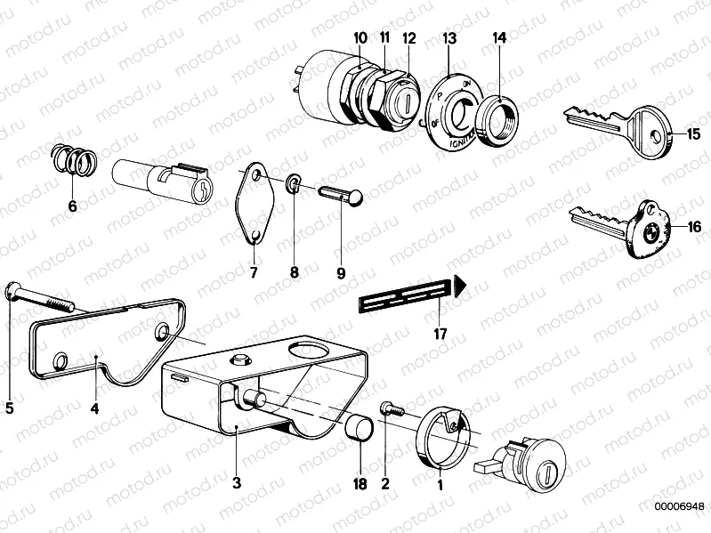 Mounting parts f set of locks